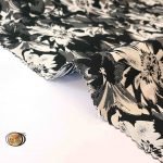 ژاکارد سیاه و سفید طرح گل